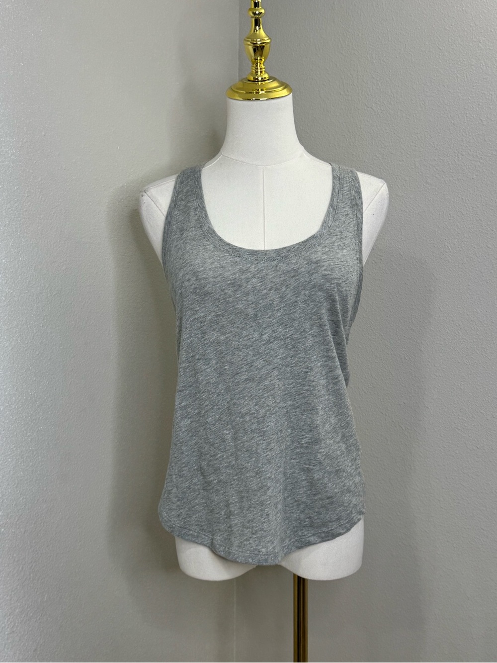 G. Los Angeles Women’s Gray Heather Cotton Racerback Tank Top Size S Made in LA